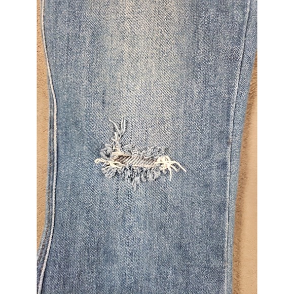 Nineth Closet Jeans Flared Raw Hem Blue Tall Mid Rise Womens 10/12 (27x37) - Picture 8 of 12